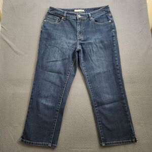 Chico's Platnium Women 1 US 8 Mid Rise Grayson M Crop Jeans